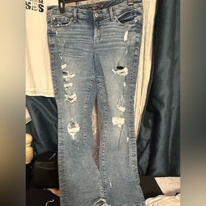 Torrid Light Blue Distressed Straight Leg Jeans